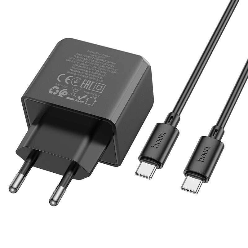 CHARGEUR HOCO CS14 PD20W+QC3.0 (Type-C to Type-C )