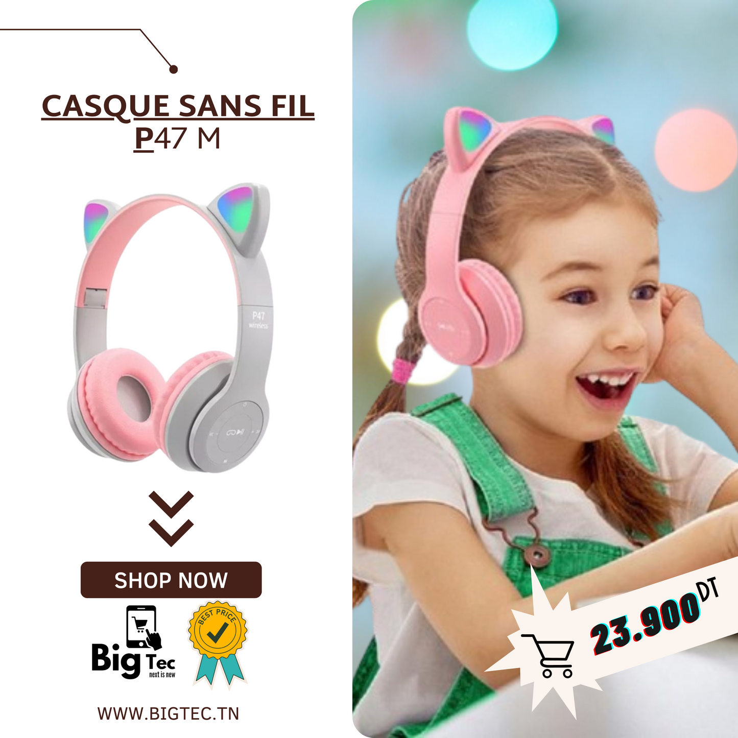 Casque Sans Fil P47M Cat