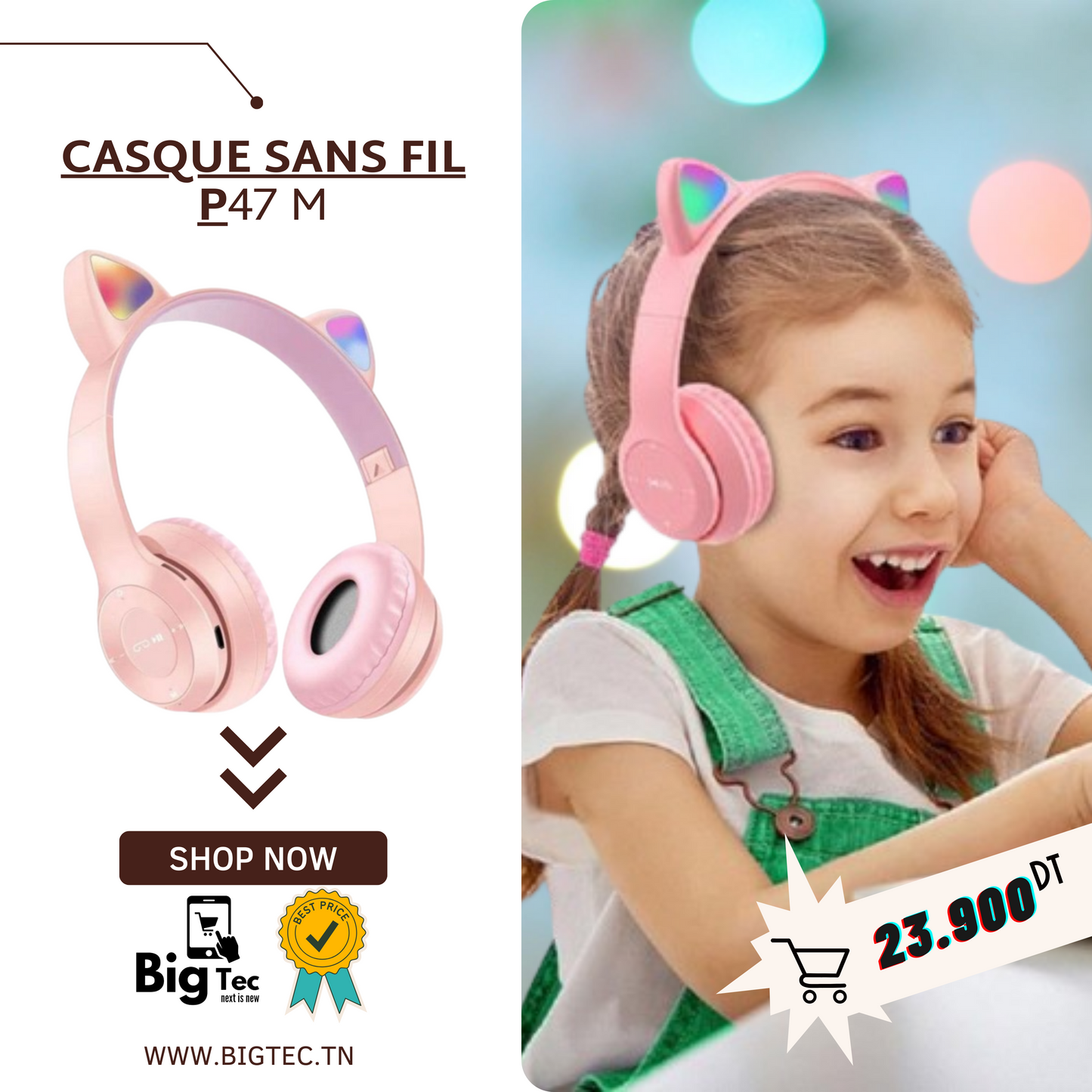 Casque Sans Fil P47M Cat