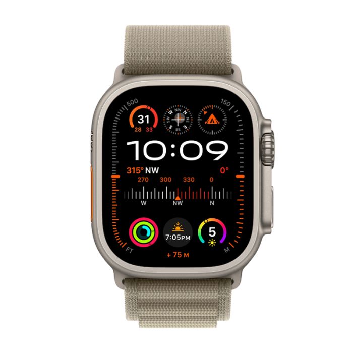 APPLE Watch Ultra 2 49mm - Boitier En Titane Et Bracelet Boucle Alpine Olive S