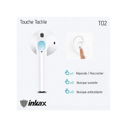 Airpods - (2ᵉ génération) - Bluetooth - INKAX (T02A)