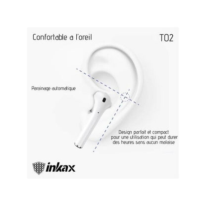 Airpods - (2ᵉ génération) - Bluetooth - INKAX (T02A)