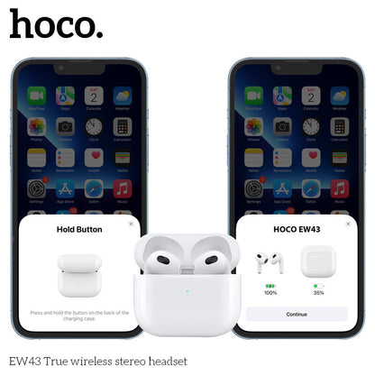 Airpods (3ᵉ génération) - Bluetooth - HOCO (EW 43) - Blanc