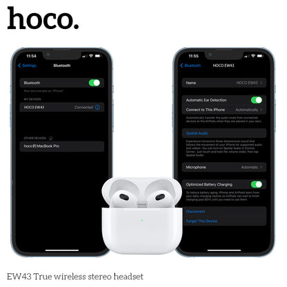 Airpods (3ᵉ génération) - Bluetooth - HOCO (EW 43) - Blanc