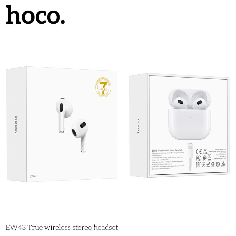 Airpods (3ᵉ génération) - Bluetooth - HOCO (EW 43) - Blanc