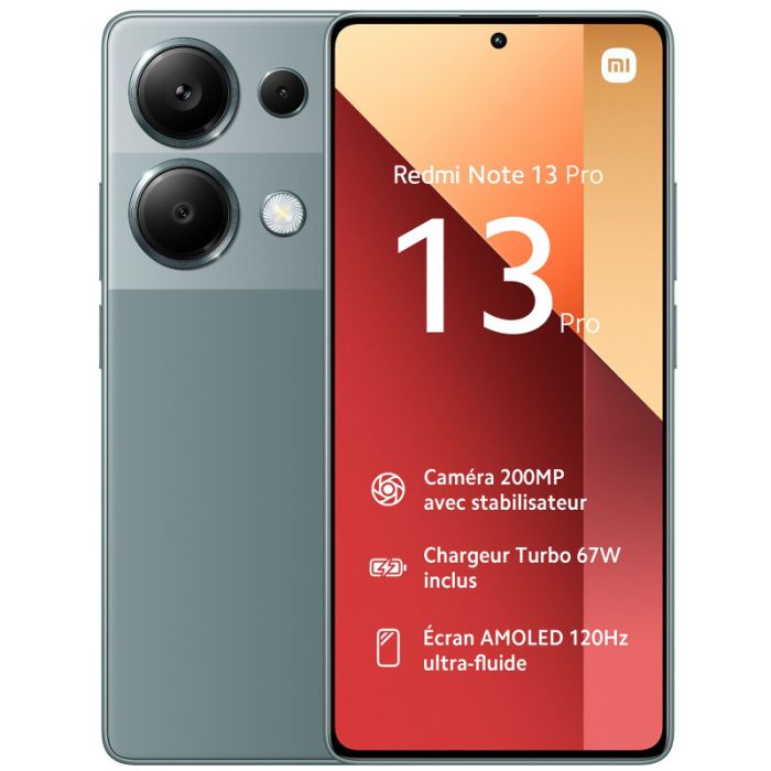 Smartphone XIAOMI Redmi Note 13 Pro - 8Go 256Go - Vert Forêt